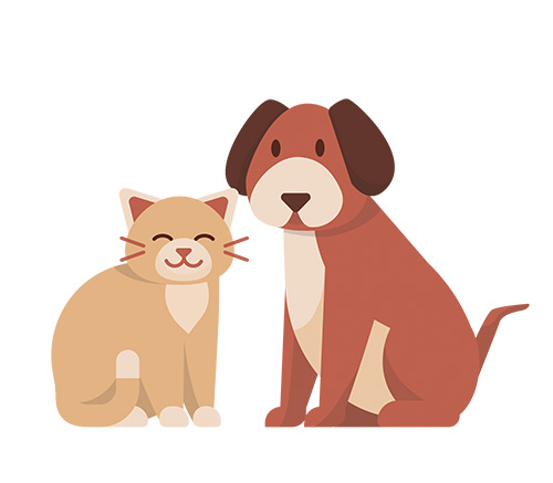 ilustración de gato y perro